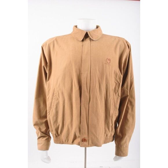 Vintage Mens Caesars Casino Bomber Jacket Coat Size XL Camel Tan - Picture 1 of 6